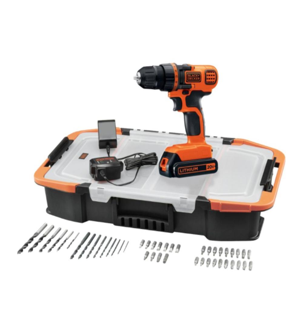 Set Taladro atornillador Bateria Litio Accesorios 20v B d Ld120 10mm